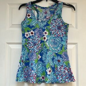 Lilly Pulitzer  Mayflower Floral Racer Back Tank Top-Size S
